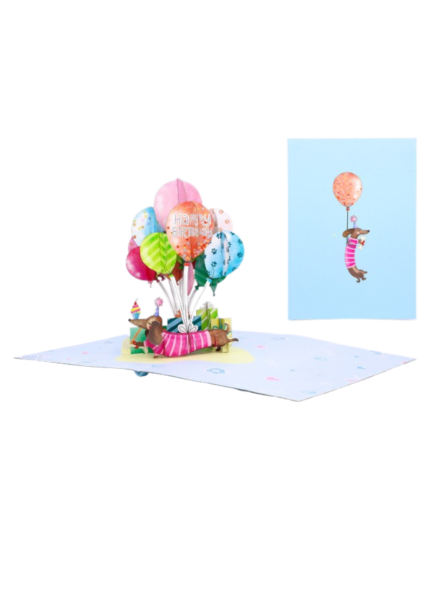 Origamo biglietto di auguri pop up compleanno con cane KN166 HB DOG ORIGAMO