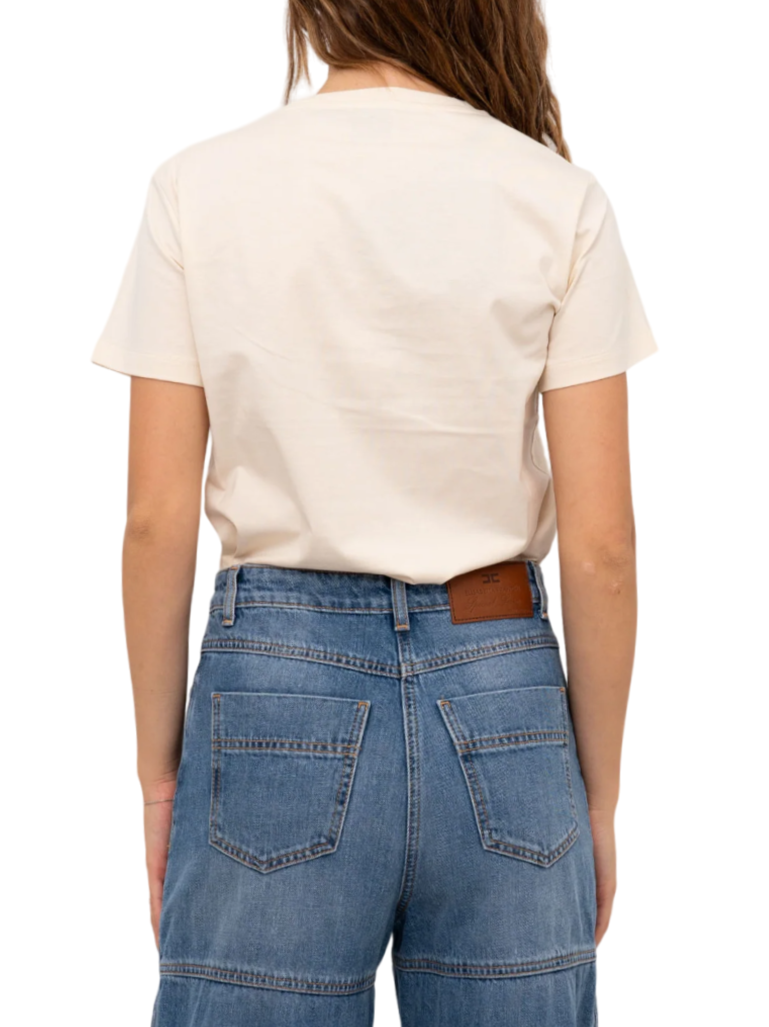 Pinko T-shirt manica corta Nambrone con logo gioiello beige 103320-A24E Z12 PINKO