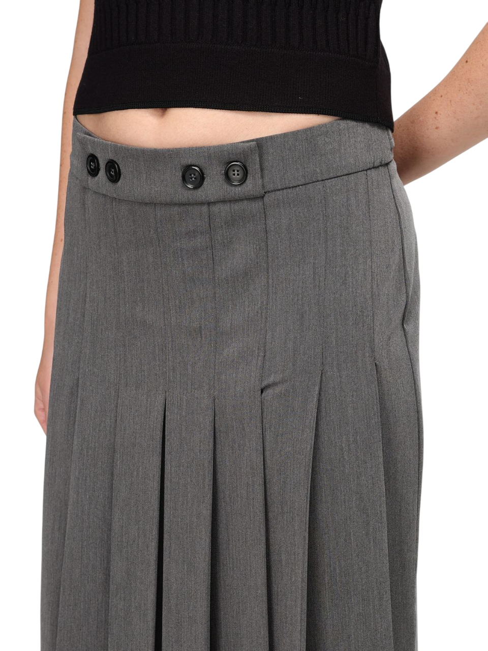 Pinko gonna midi Boito a pieghe grigio 104380-A18E I72 PINKO