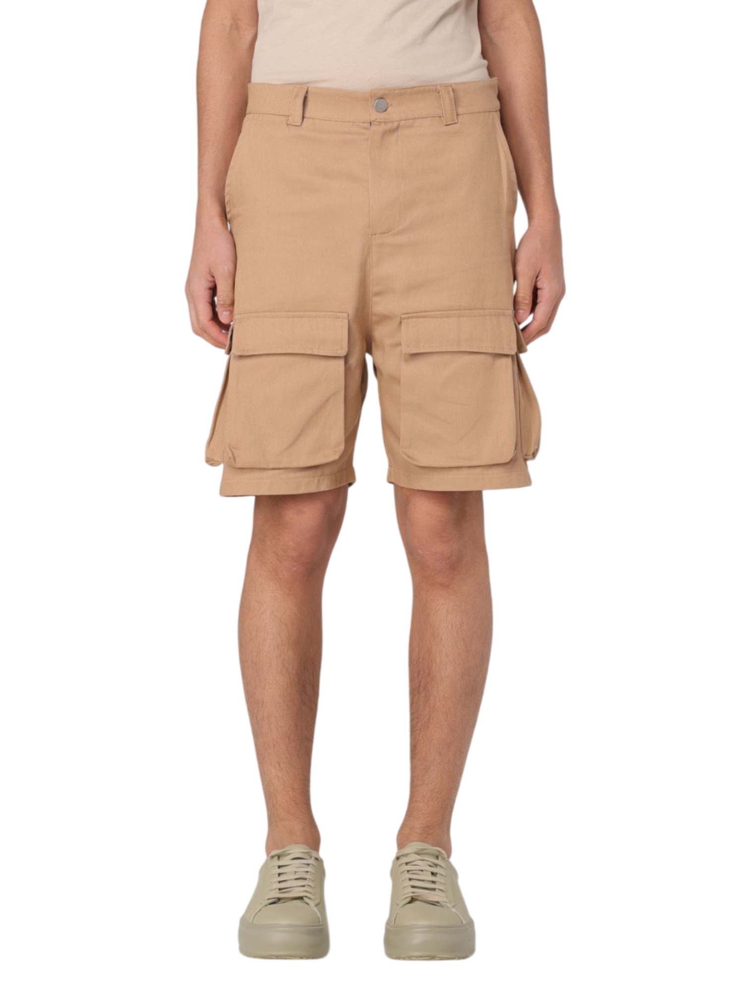 Disclaimer bermuda cargo in twill di cotone cammello 55028 CAMMELLO DISCLAIMER