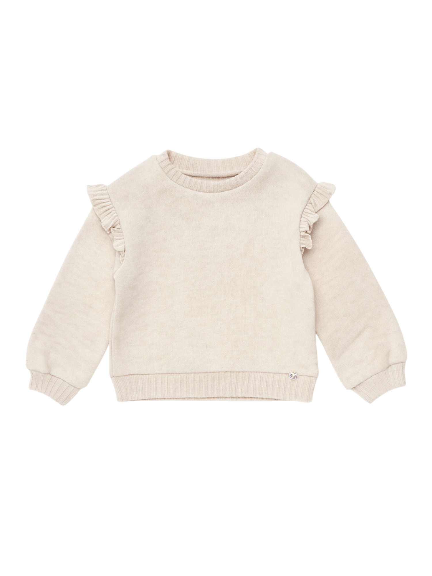 Please maglia bambina con volant ecrù LB32230G77 1134 PLEASE KID
