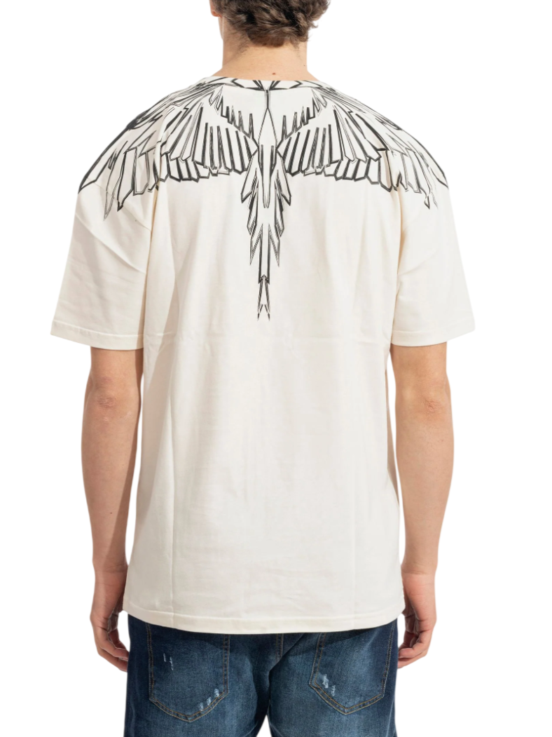 County of Milan T-shirt manica corta uomo con stampa iconica panna CMMATH010 412 COUNTY OF MILAN