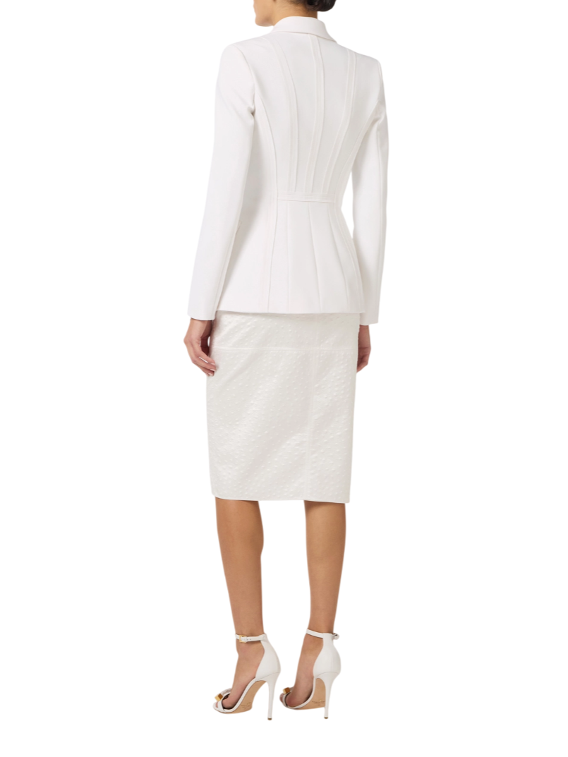 Elisabetta Franchi giacca blazer in tessuto crepe avorio GI21661 360 ELISABETTA FRANCHI