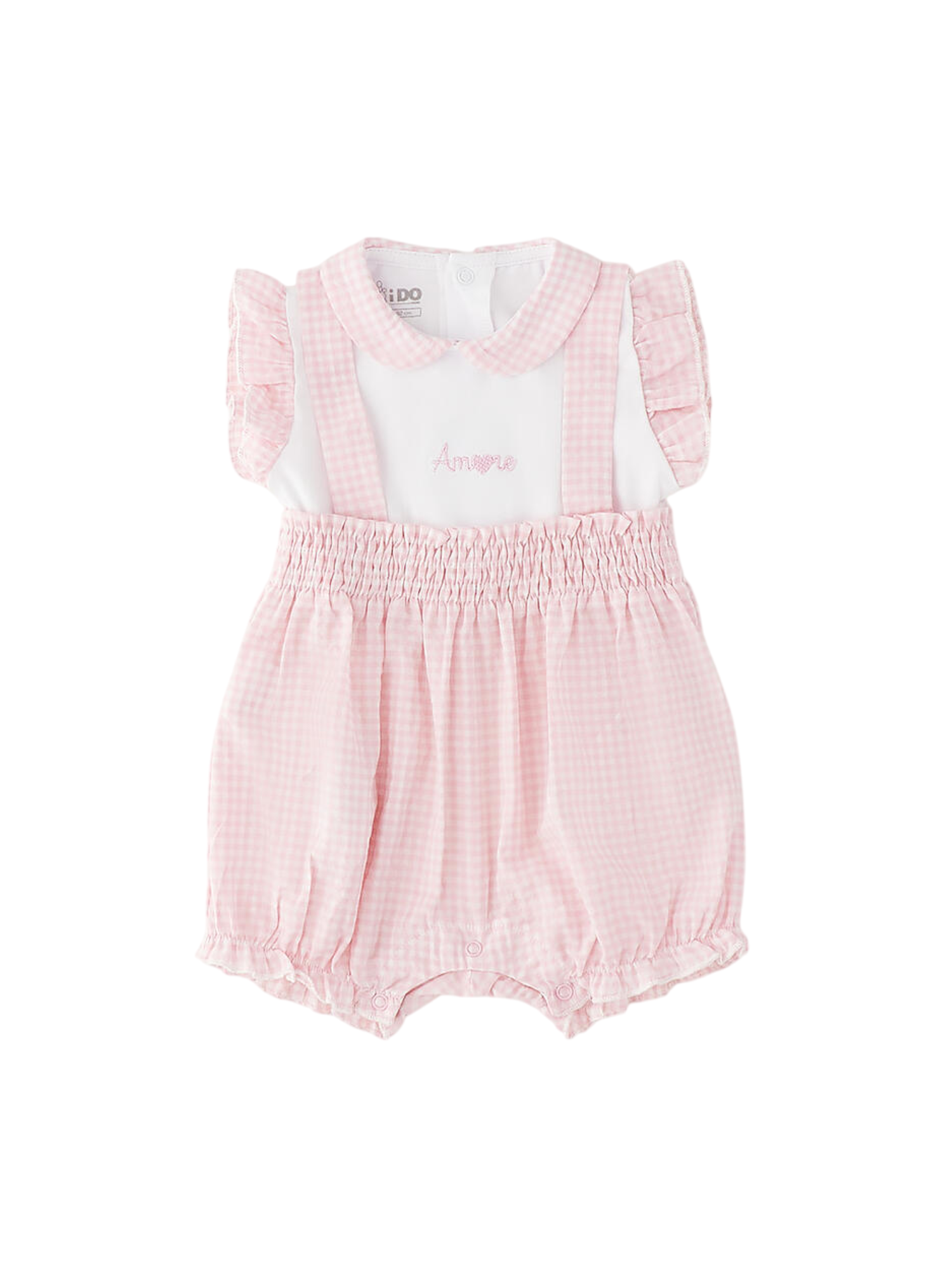 iDo pagliaccetto neonata in fantasia a quadretti rosa bianco 4G203 2732 iDO
