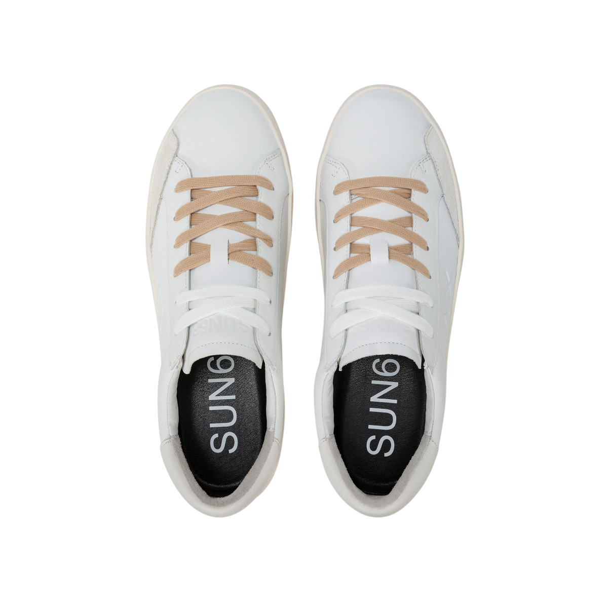 Sun68 sneakers Street in pelle bianco beige Z35140 BIANCO-BIANCO PANNA SUN68