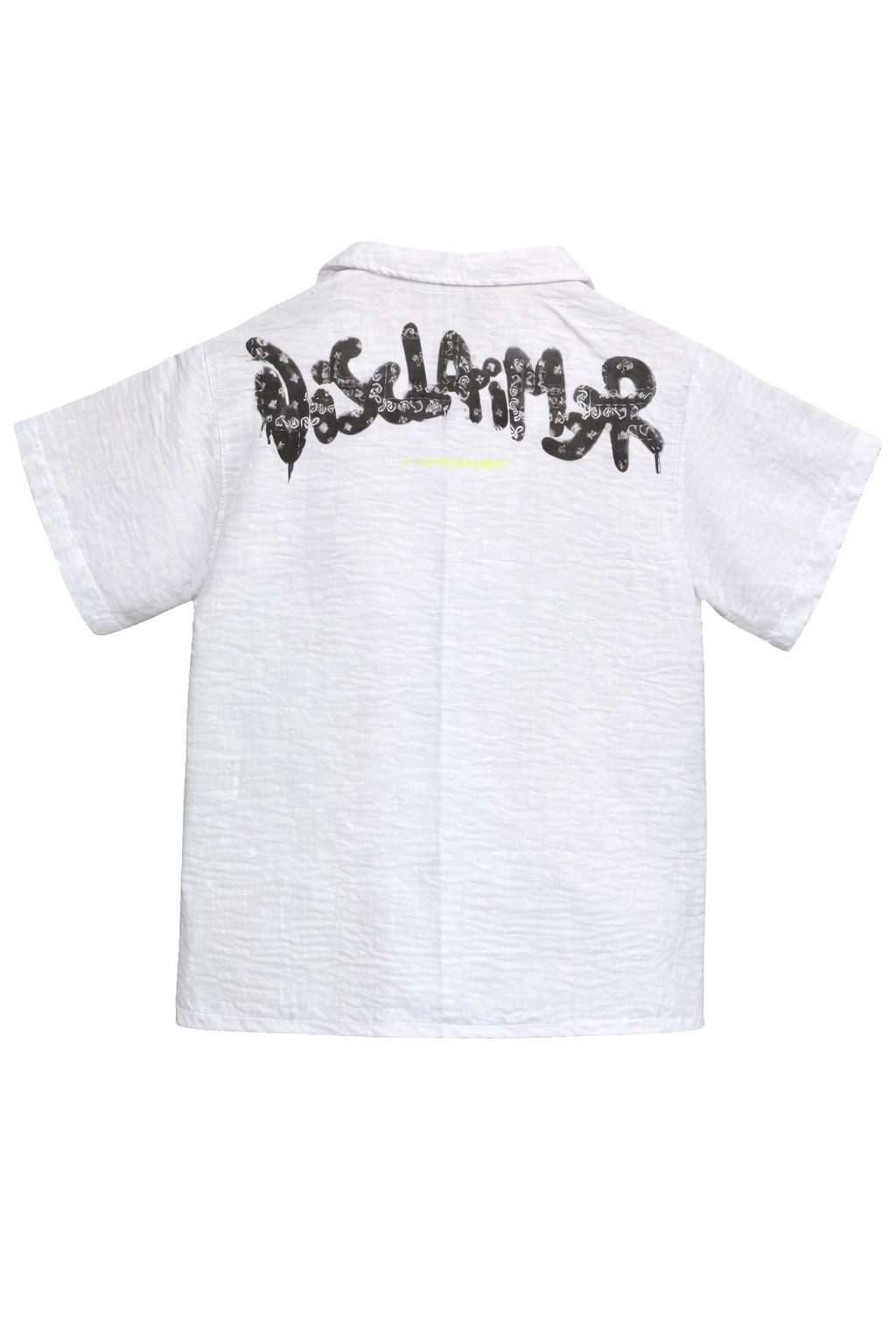 Disclaimer camicia bambino manica corta stampa logo bianco 58849 BIANCO DISCLAIMER
