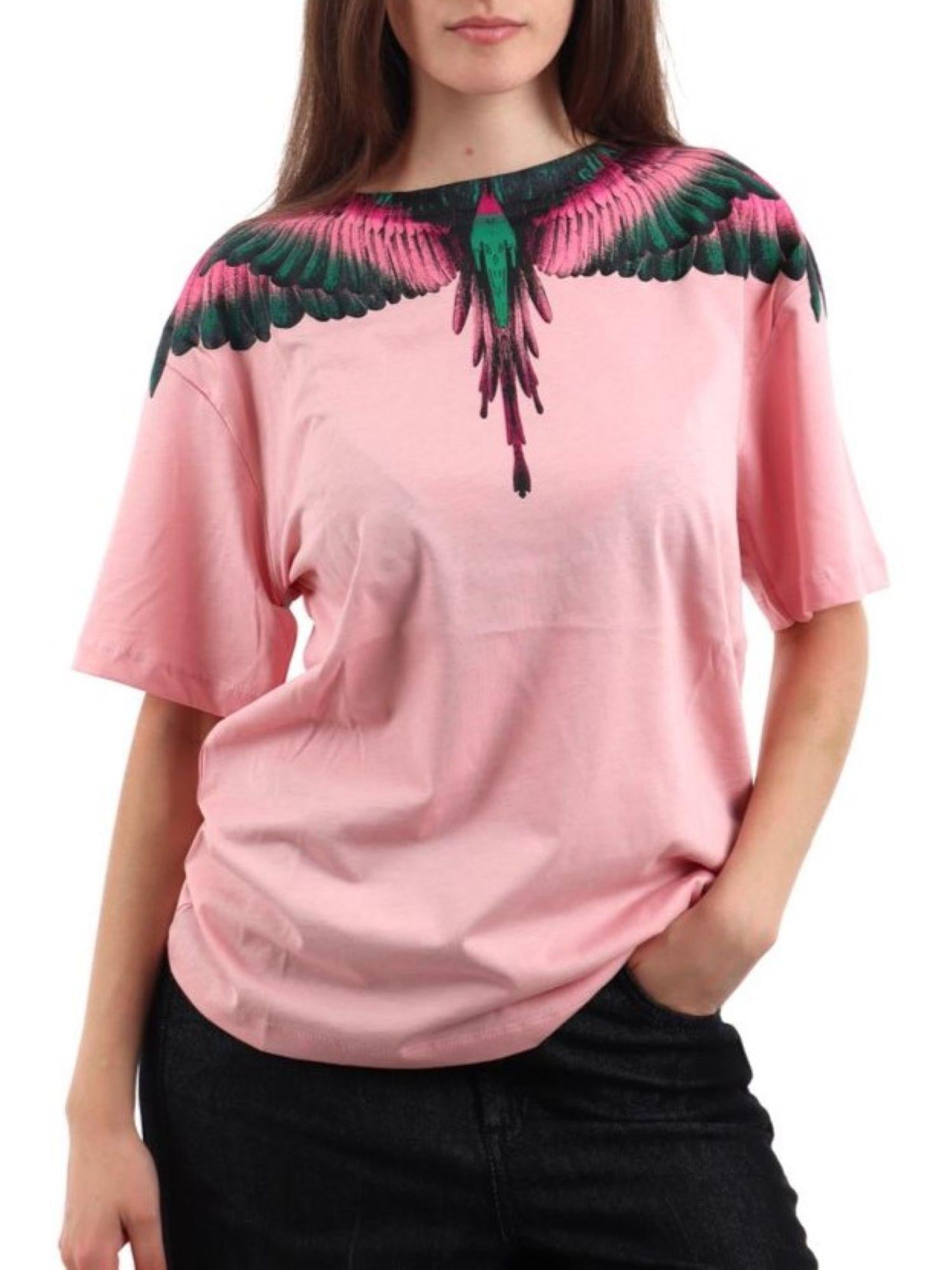 County of Milan T-shirt donna con stampa iconica rosa CM30001 ROSA-FUCSIA WINGS COUNTY OF MILAN