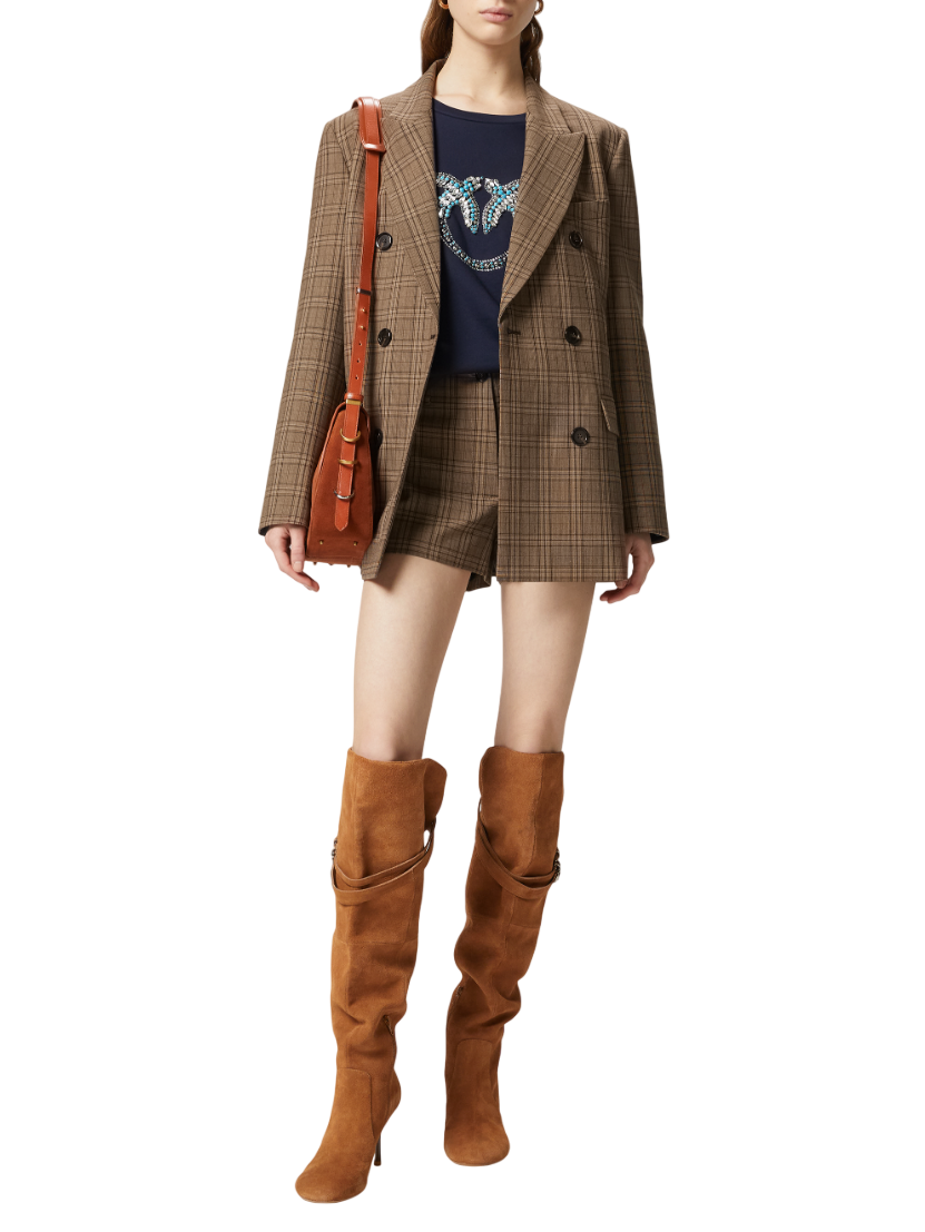 Pinko felpa Nelly in cotone con logo gioiello blu scuro 100534-A2G8 G1A PINKO