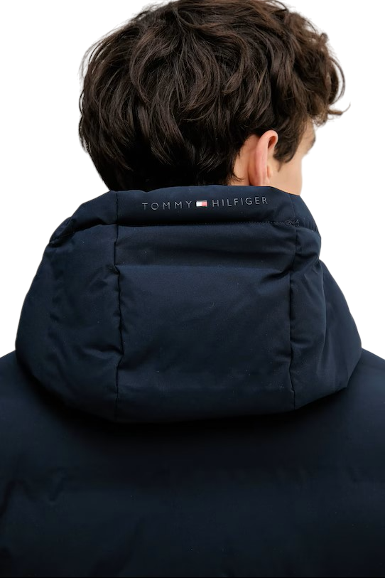 Tommy Hilfiger piumino trapuntato uomo con cappuccio blu MW0MW40637 DW5 Tommy Hilfiger