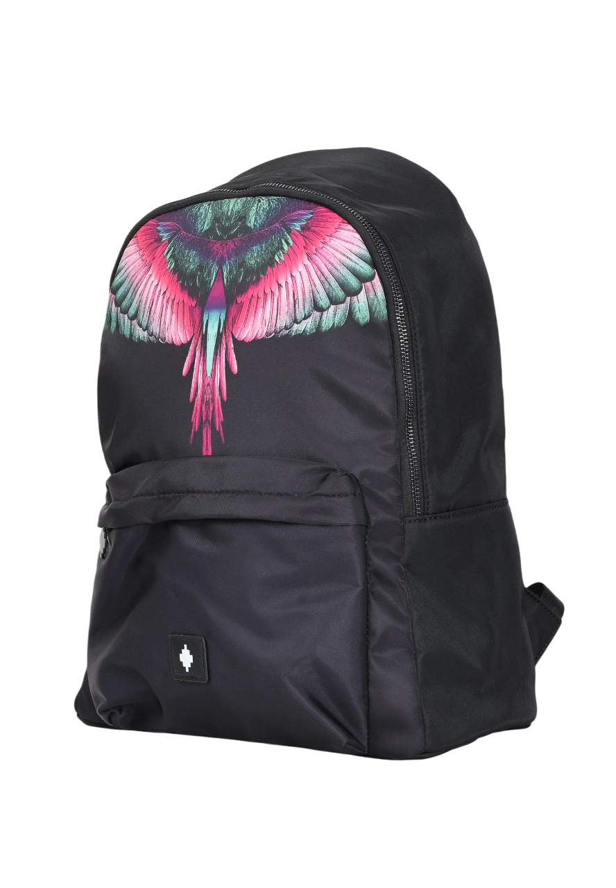 County of Milan zaino in nylon con stampa iconica nero COMAF250108 NERO-PINK WINGS COUNTY OF MILAN