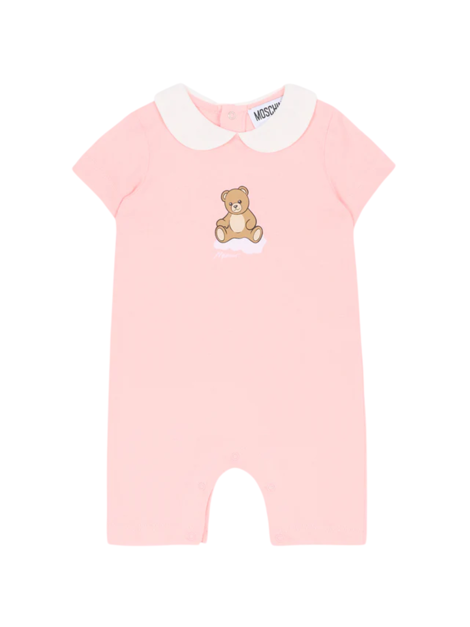 Moschino pagliaccetto neonata manica corta con orsetto rosa MUT04N-LAA03 50209 MOSCHINO