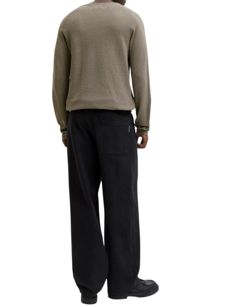 Jack&Jones maglia uomo in cotone melange tortora 12157321 VETIVER JACK&JONES