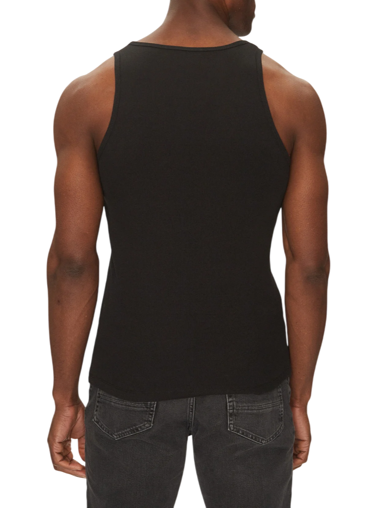 Jack&Jones canotta in cotone a costine nero 12273156 BLACK JACK&JONES