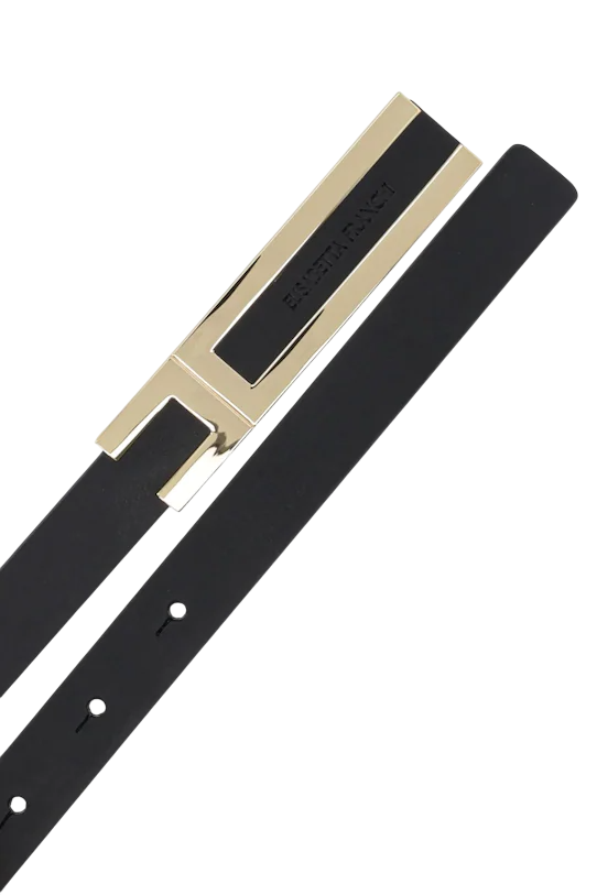 Elisabetta Franchi cintura in ecopelle con logo nero oro CT76S56E2 110 ELISABETTA FRANCHI