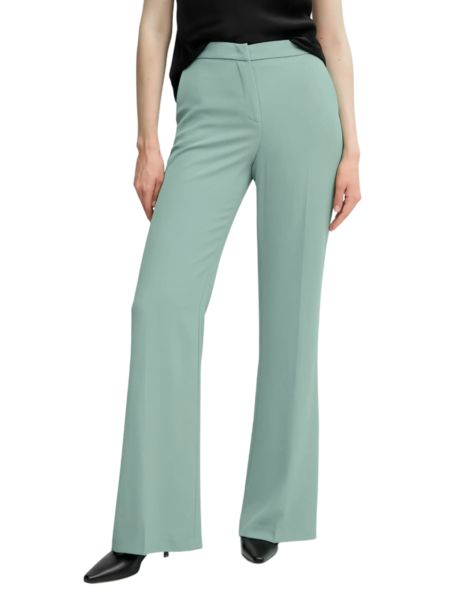 Sandro Ferrone pantaloni flare donna vita alta verde acqua S25XBFFRING ANICE Sandro FERRONE