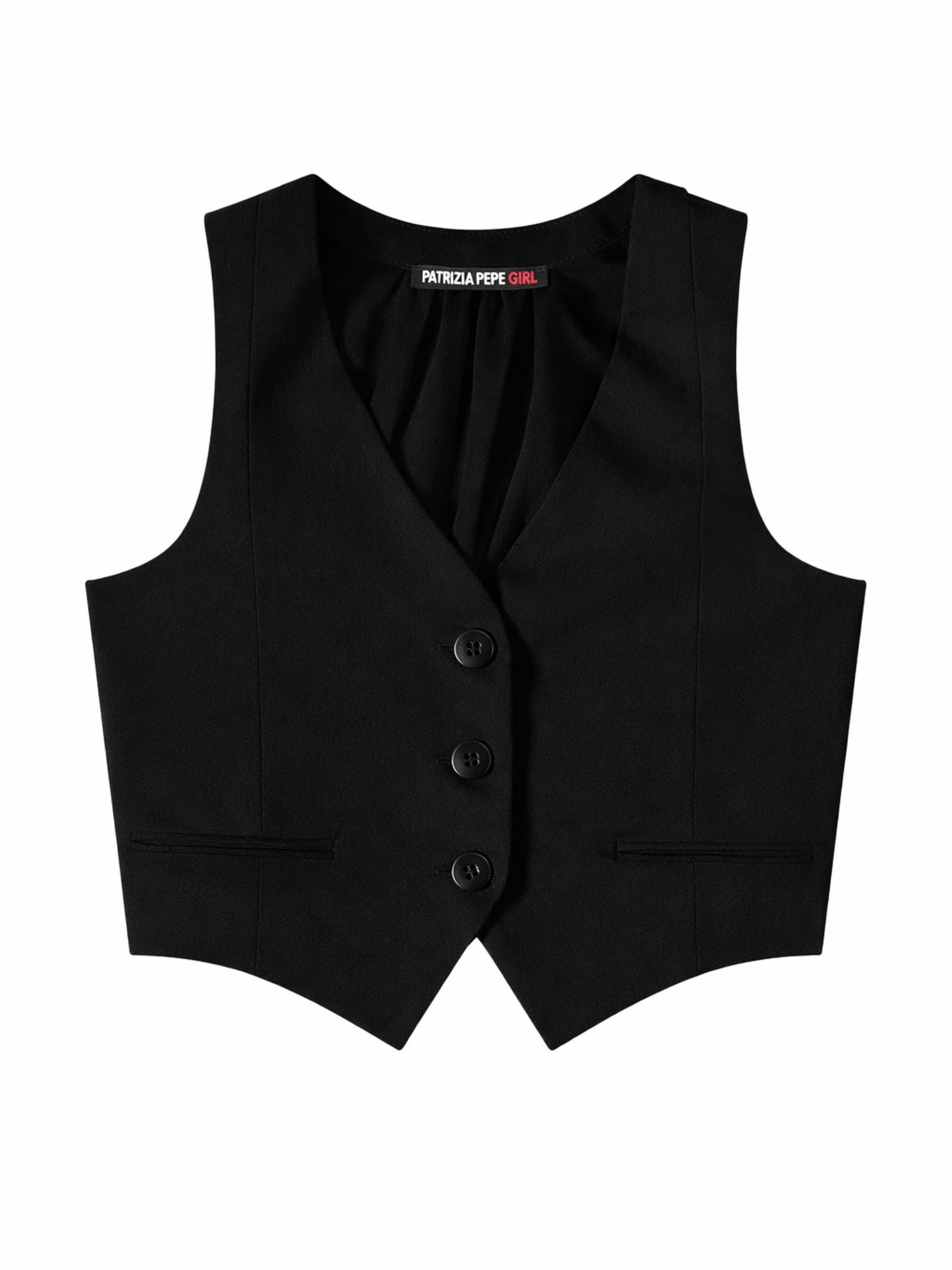 Patrizia Pepe gilet bambina in georgette e crepe nero 7C0273-A555 K103 PATRIZIA PEPE