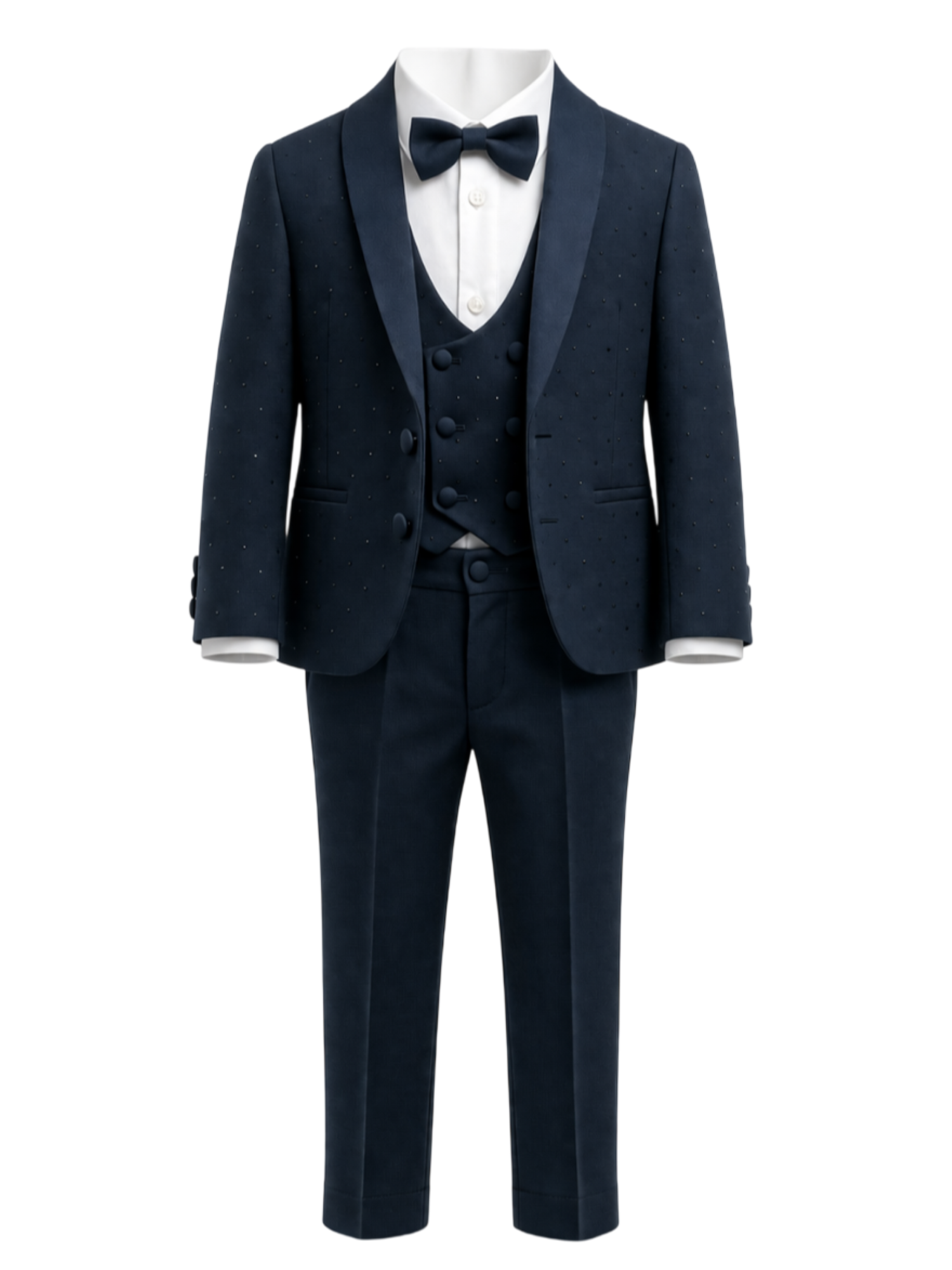 Emanuel Pris completo bambino giacca pantalone panciotto con strass blu ESM0008R NAVY EMANUEL PRIS
