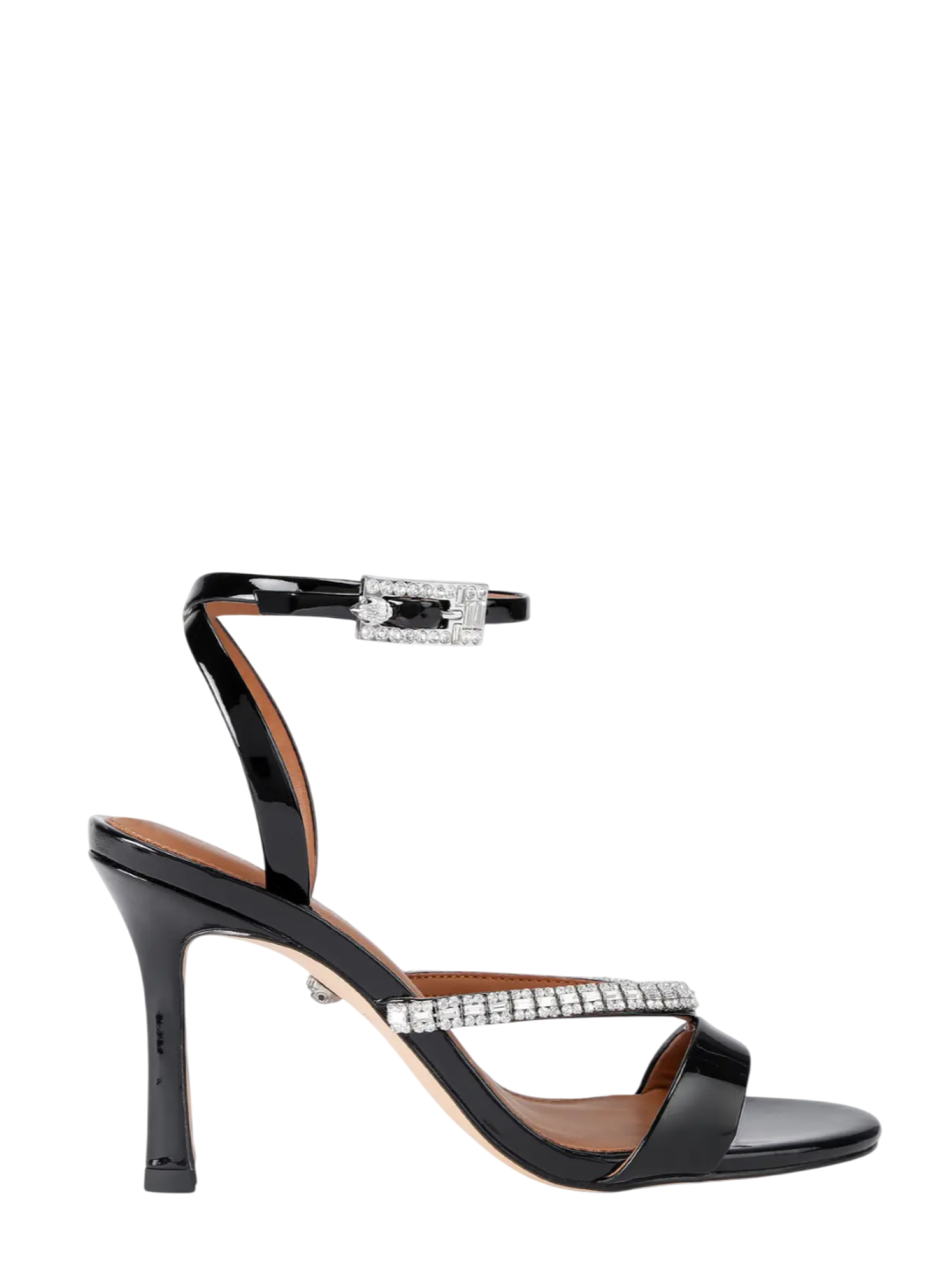 Kurt Geiger sandali alti Crystal in vernice con applicazioni gioiello nero 5393700309 BLACK KURT GEIGER