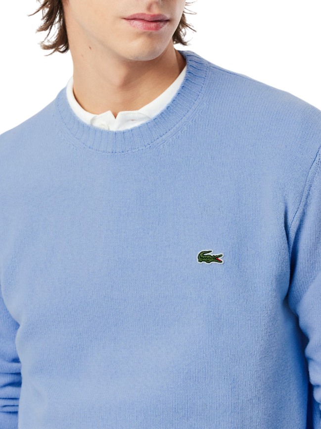 Lacoste maglia uomo in lana celeste AH2916 HBP LACOSTE