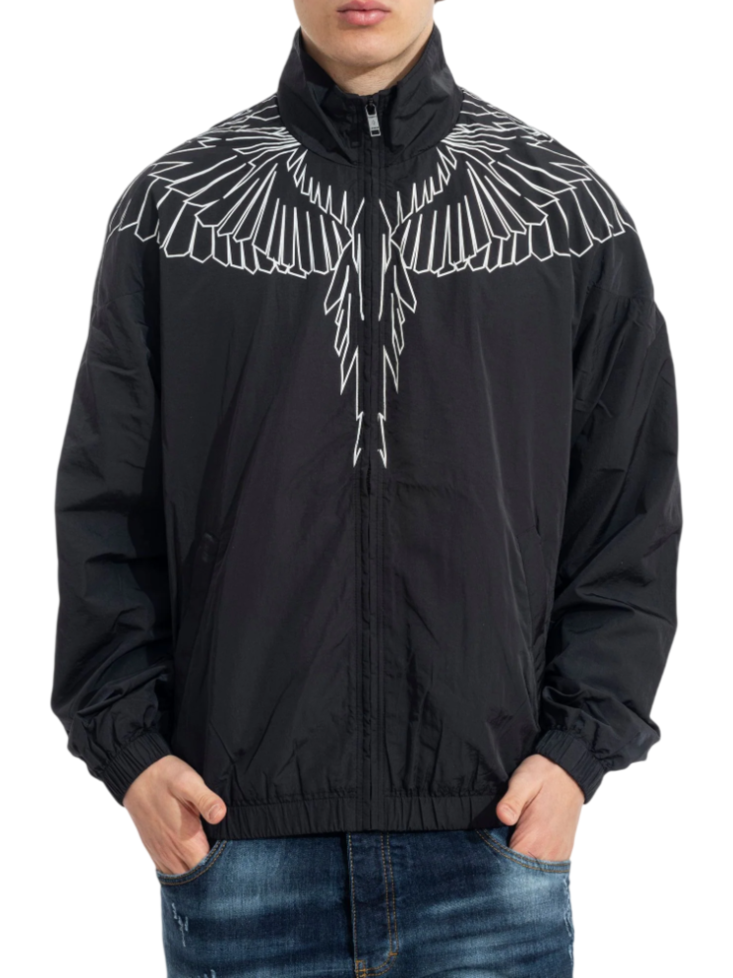 County of Milan giubbino uomo in nylon stampa iconica nero CMMAJK075 110 COUNTY OF MILAN