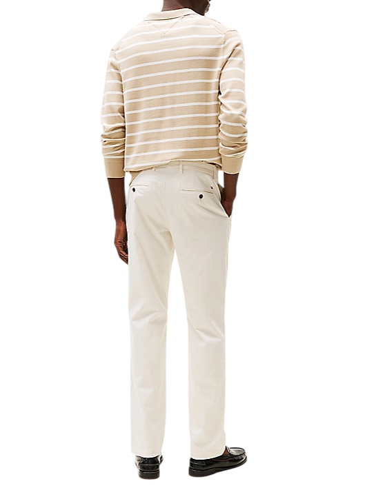Tommy Hilfiger pantaloni slim fit in cotone avorio MW0MW37717 YA8 Tommy Hilfiger