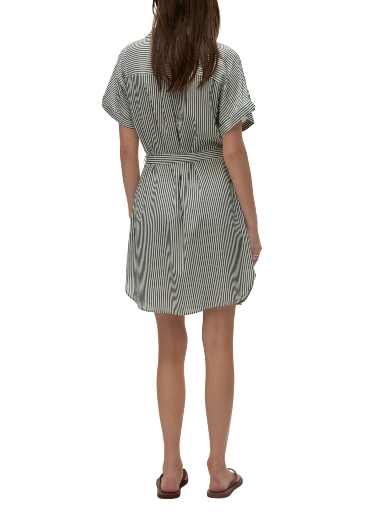 Vero Moda abito chemisier corto donna a righe verde bianco 10325828 LAUREL WREATH-SNOW WHITE VERO MODA
