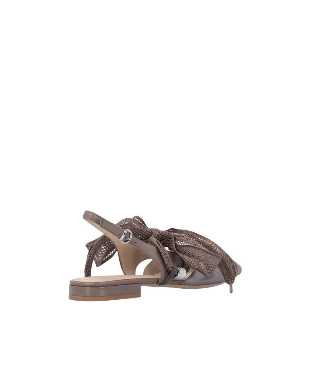 Pinko ballerine slingback a punta Gianira con lacci marrone SD0547P003 M28 PINKO