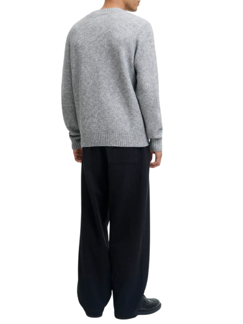 Jack&Jones maglia uomo misto lana grigio melange 12286140 LIGTH GREY MELANGE JACK&JONES