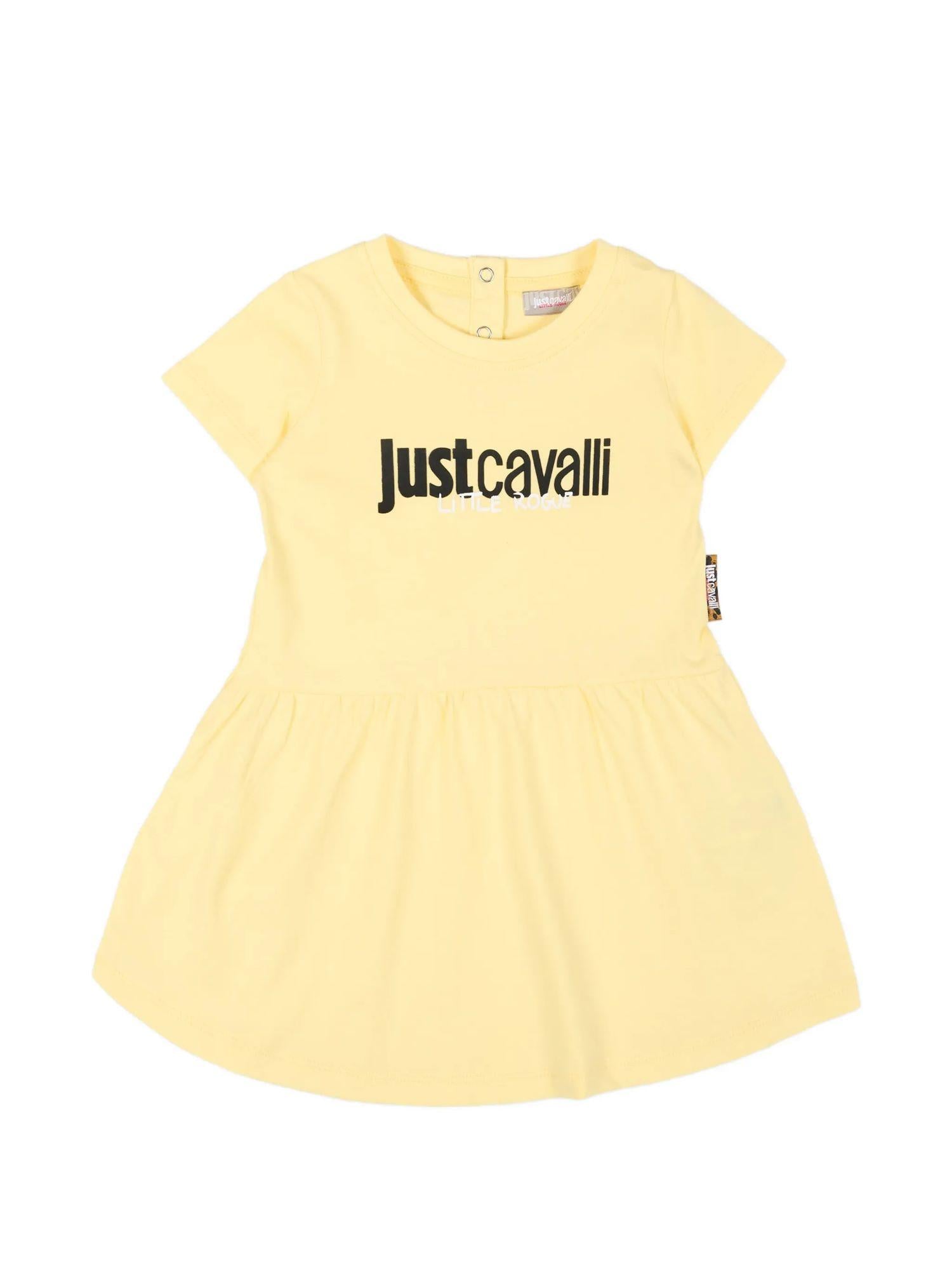 Just Cavalli abito neonata Akkay con logo giallo JIP26026VE YELLOW KISSES JUST CAVALLI