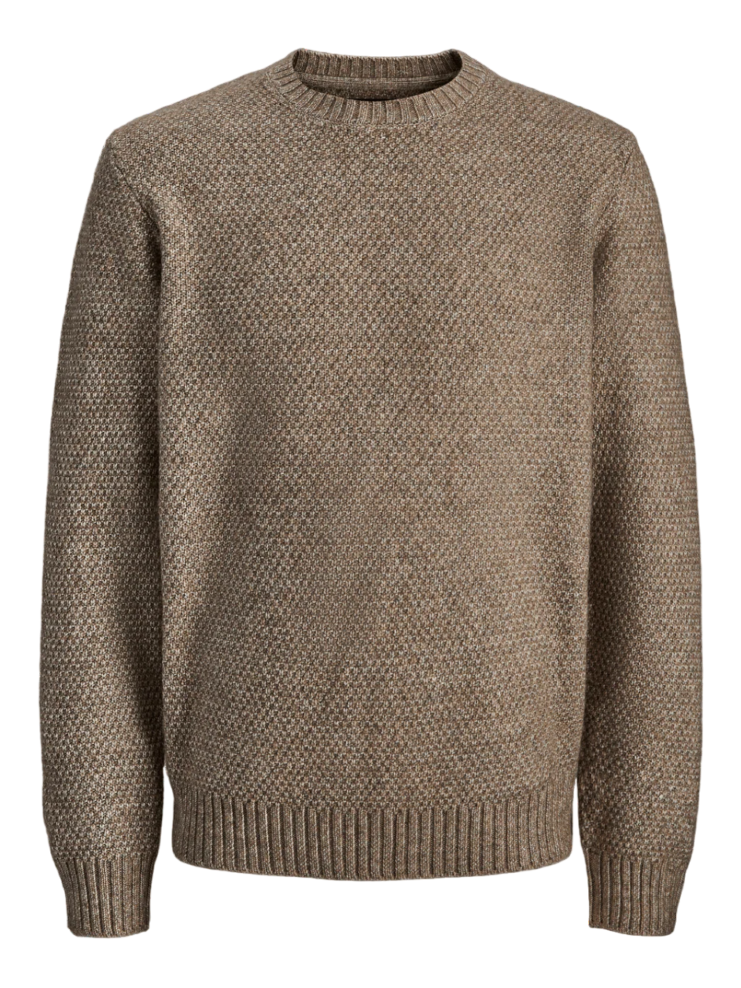 Jack&Jones maglia uomo misto lana beige melange 12286140 BRINDLE MELANGE JACK&JONES