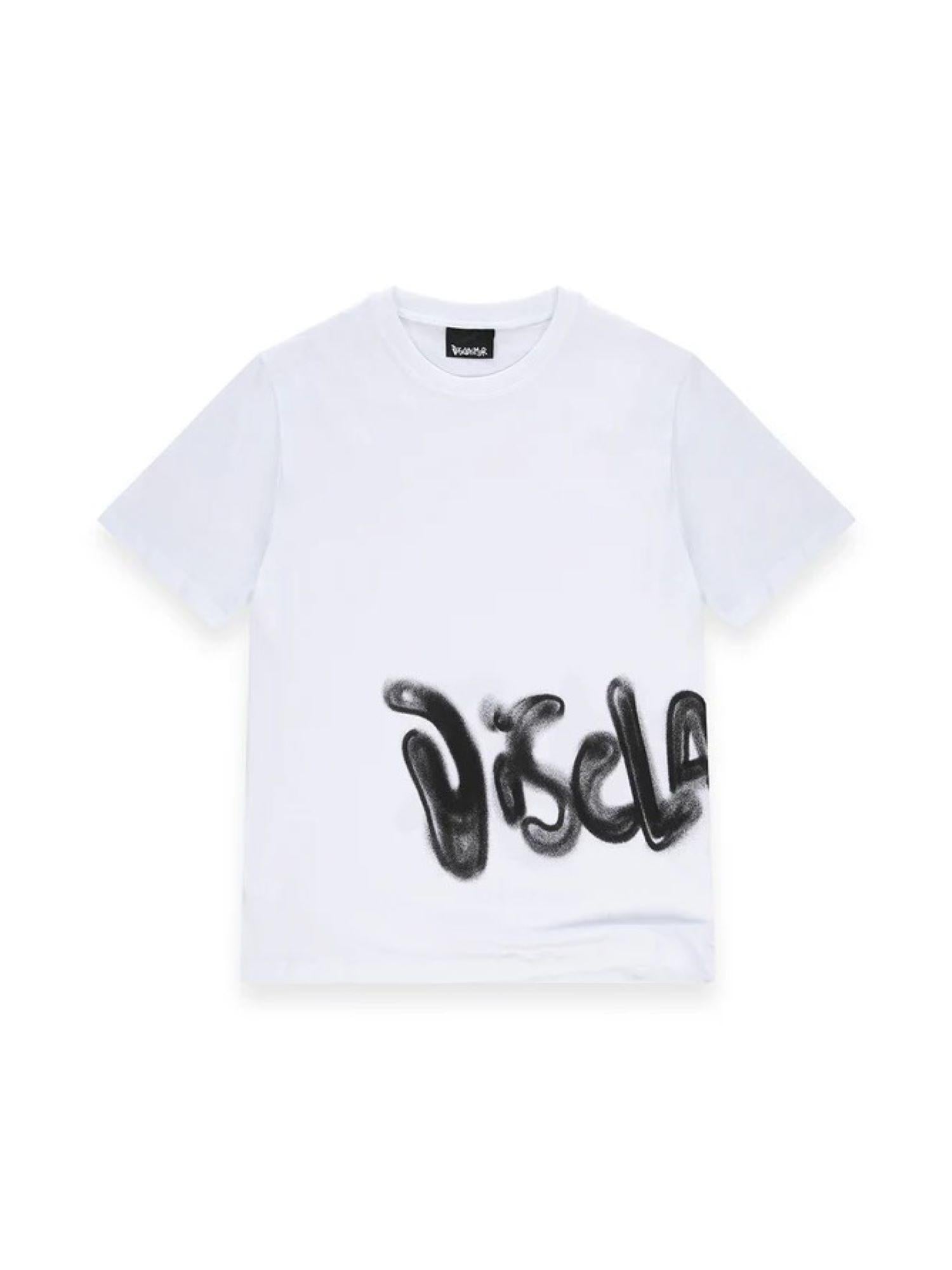 Disclaimer T-shirt uomo con logo laterale bianco 55475 BIANCO DISCLAIMER