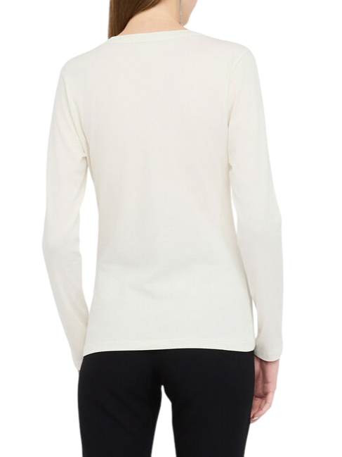 Liu Jo T-shirt manica lunga con logo panna TF5300JS003 09U35 LIU JO