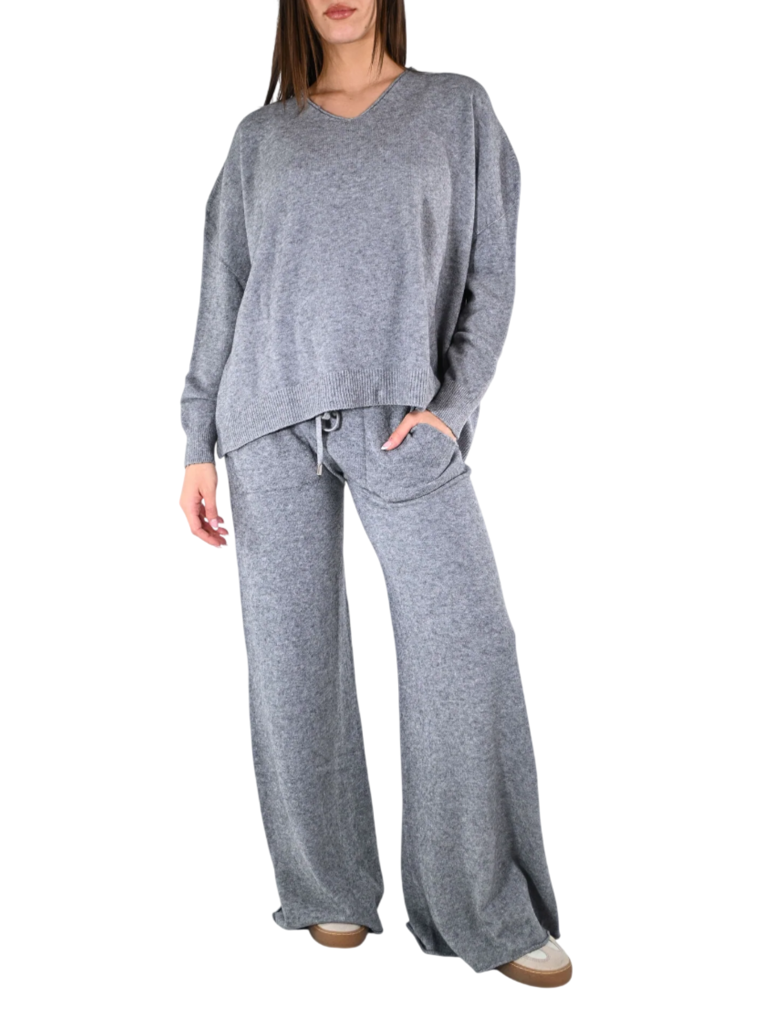 Haveone completo maglia a V grigio HMG-P017 GRIGIO HAVEONE