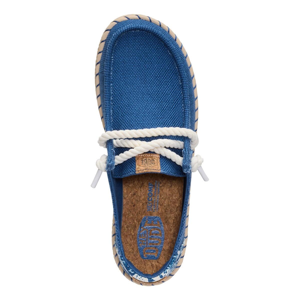 Hey Dude mocassini donna Wendy espadrilla Hibiscus blu 45237 4ZL HEY DUDE