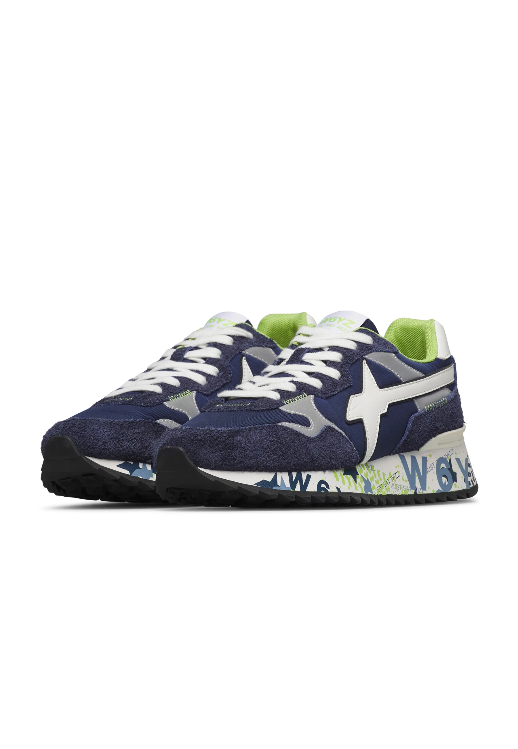 W6yz sneakers uomo Yak in suede e tessuto blu 201518547 1C19 W6YZ