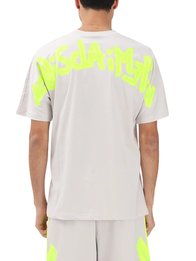 Disclaimer T-shirt uomo manica corta stampa logo grigio chiaro 55401 GHIACCIO-ST.G.FLUO DISCLAIMER