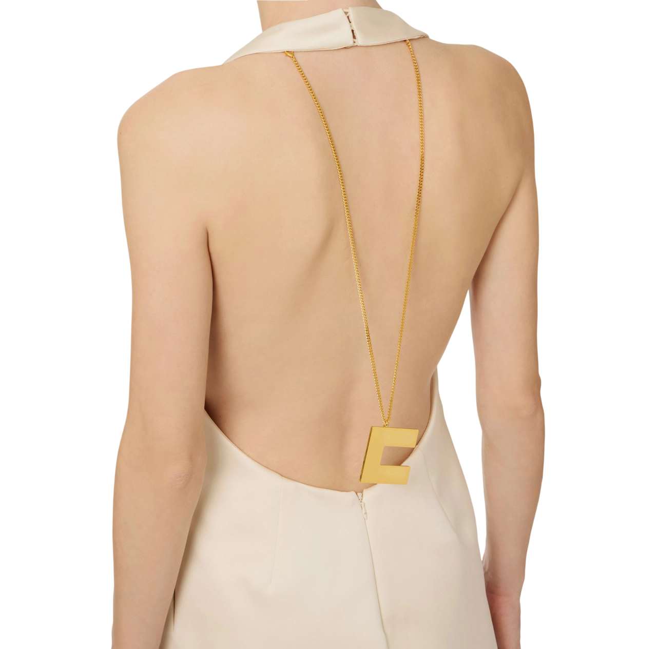 Elisabetta Franchi abito corto con schiena scoperta color burro AB87162 193 ELISABETTA FRANCHI