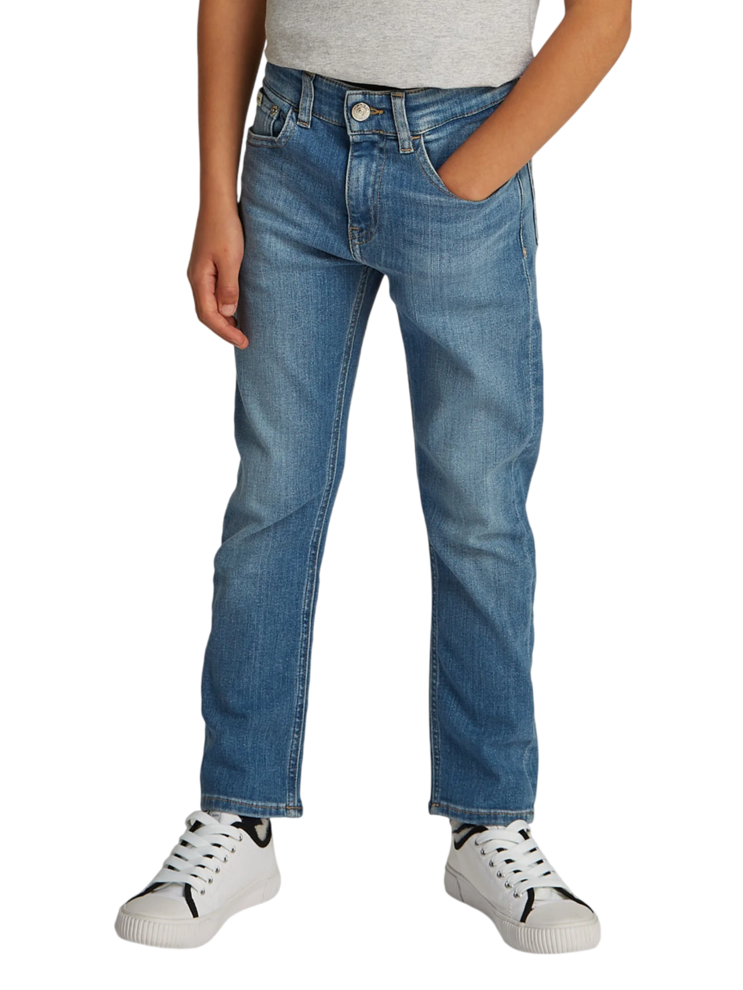 Calvin Klein Jeans jeans Dad bambino lavaggio blu IB0IB02306 1A4 Calvin Klein Jeans