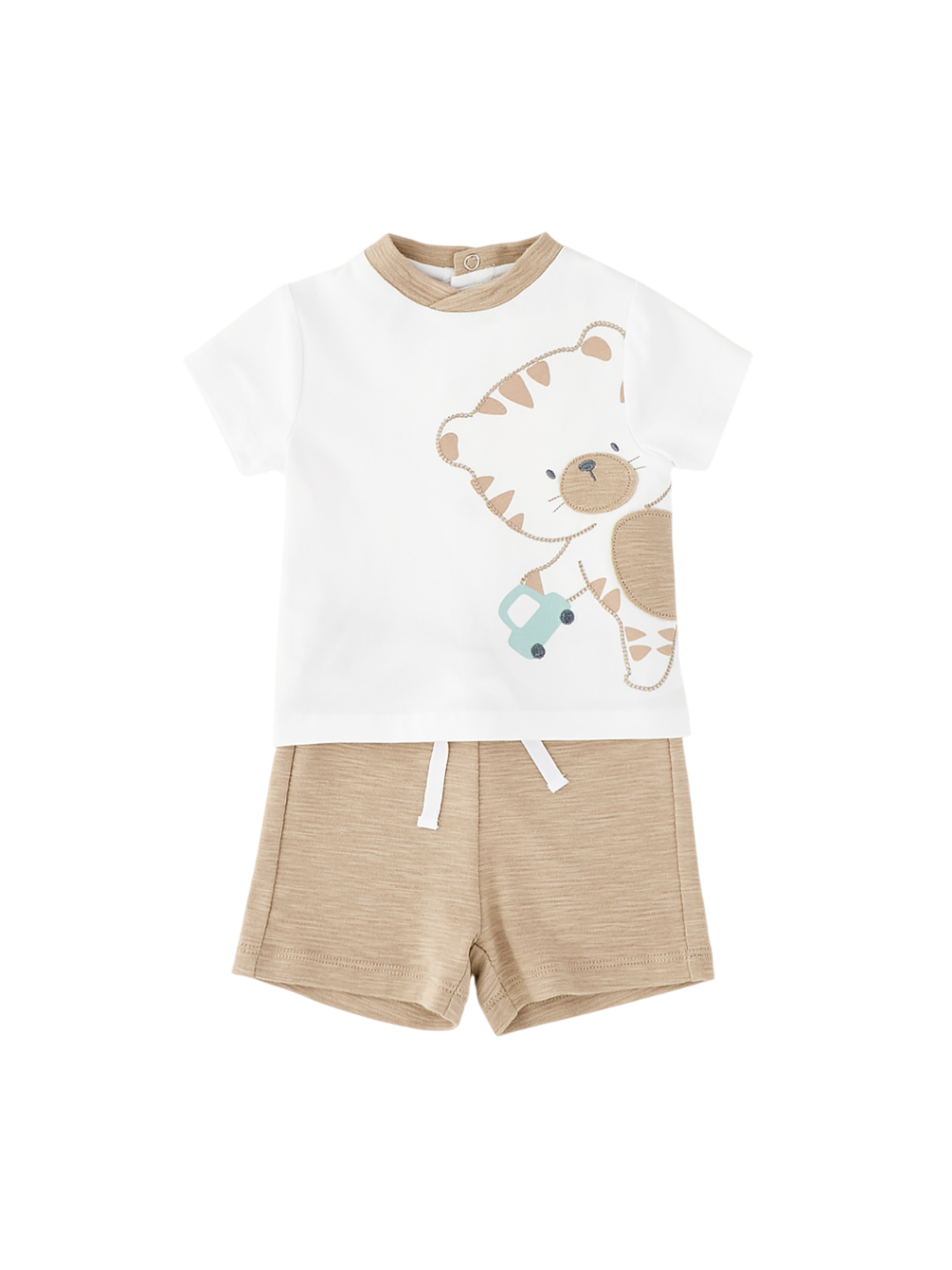 iDo completo neonato T-shirt e shorts bianco beige 4G058 0113 iDO