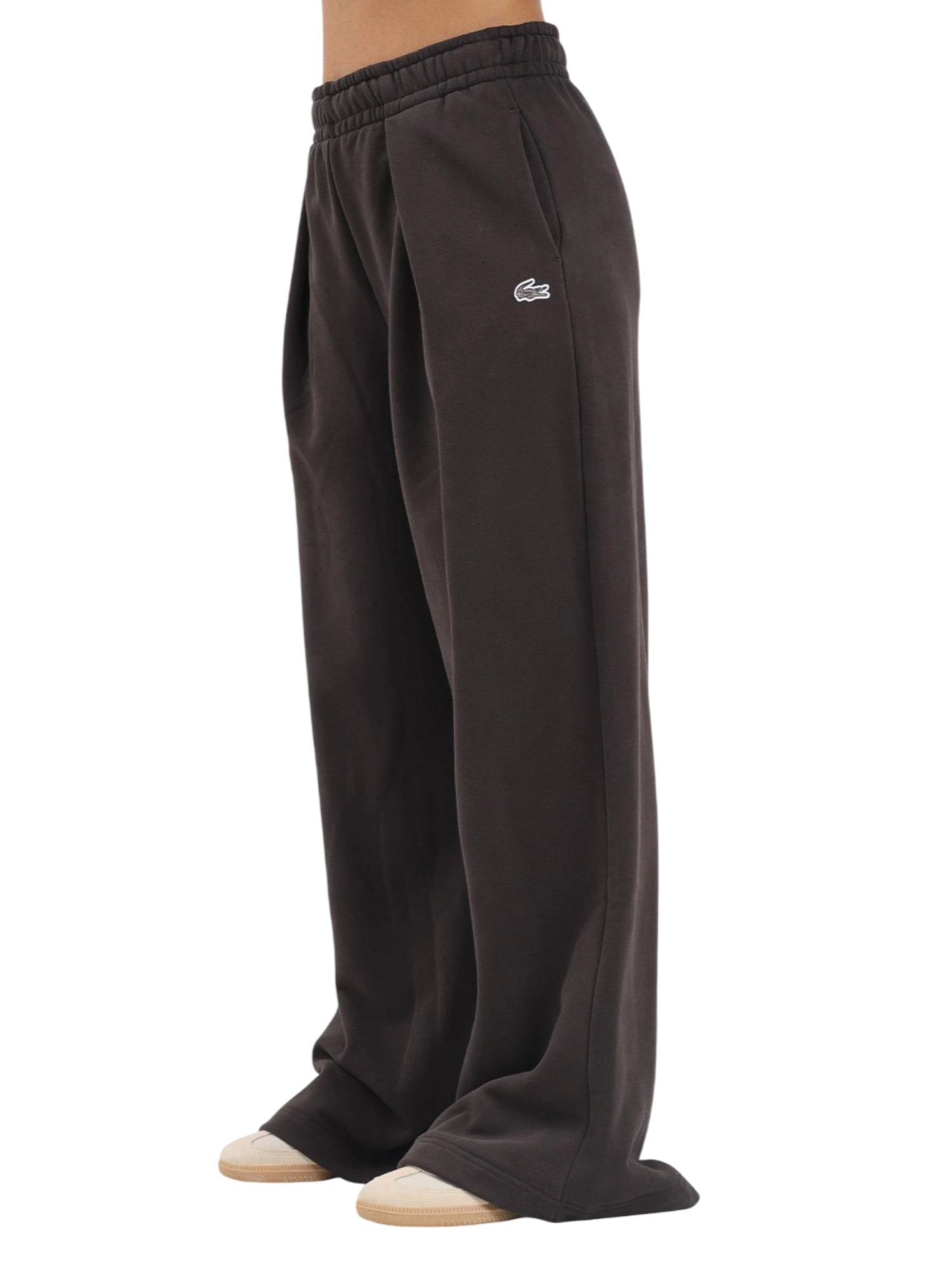 Lacoste pantaloni in felpa wide leg marrone XF5248 SKB LACOSTE