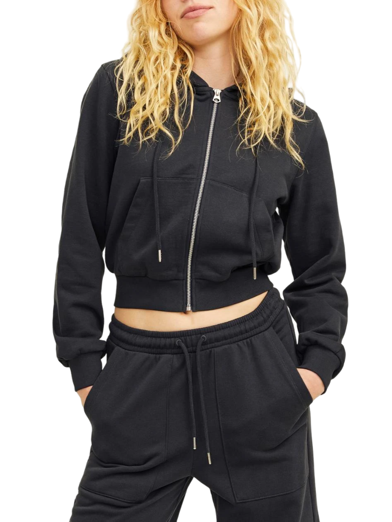 JJXX felpa con zip e cappuccio palma nera 12251139 PHANTOM JJXX