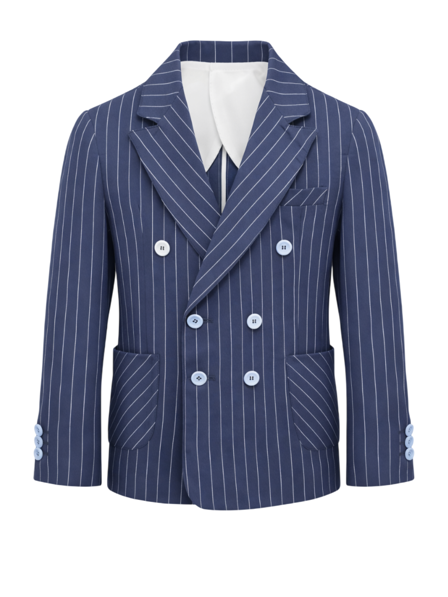 Emanuel Pris giacca blazer doppiopetto gessato bambino blu EGC1145R NAVY-CIELO EMANUEL PRIS