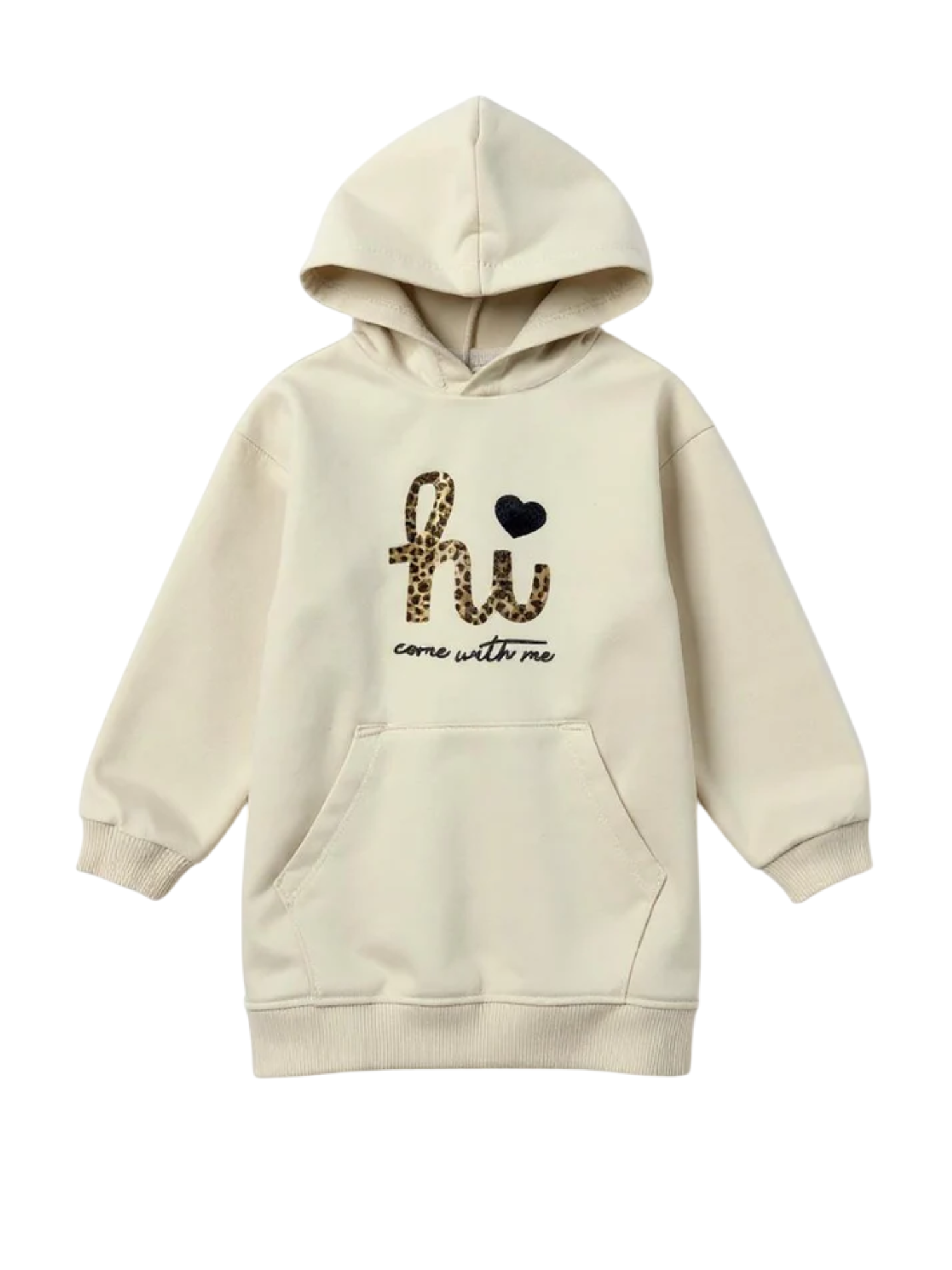 Please abito bambina in felpa beige AB06042G77 1134 PLEASE KID