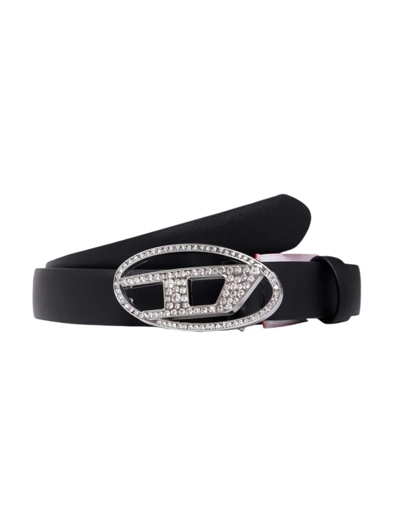 Diesel cintura in pelle con logo strass nero J02524-KXBLR K900 DIESEL