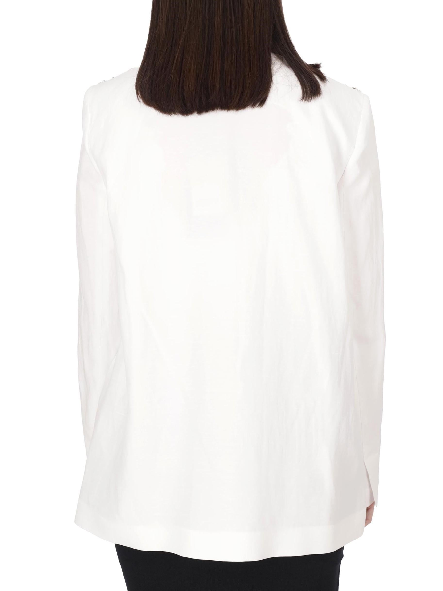 Blugirl giacca elegante misto lino con applicazioni gioiello bianco RA5158T8823 C3702 BLUGIRL