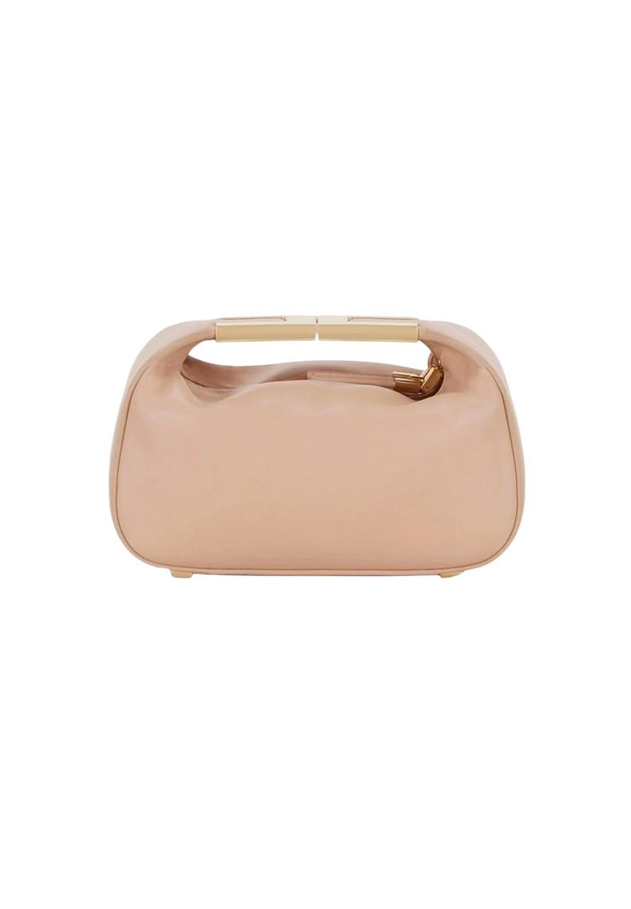 Elisabetta Franchi borsa a mano in ecopelle con placca logo nude BS07A62 EA1 ELISABETTA FRANCHI