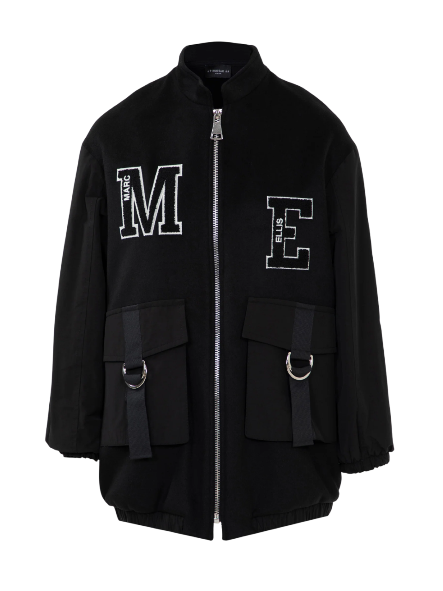 Marc Ellis giubbino bomber corto con patch logo nero MCLJ0084 002 MARC ELLIS