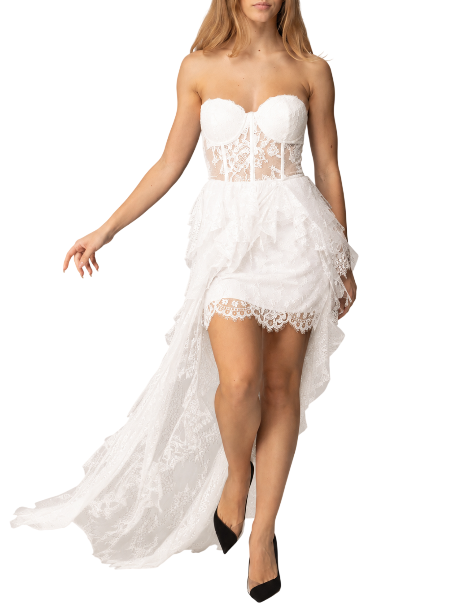 Aniye By abito lungo bustier Tamara in pizzo bianco 185038 02485 ANIYE BY