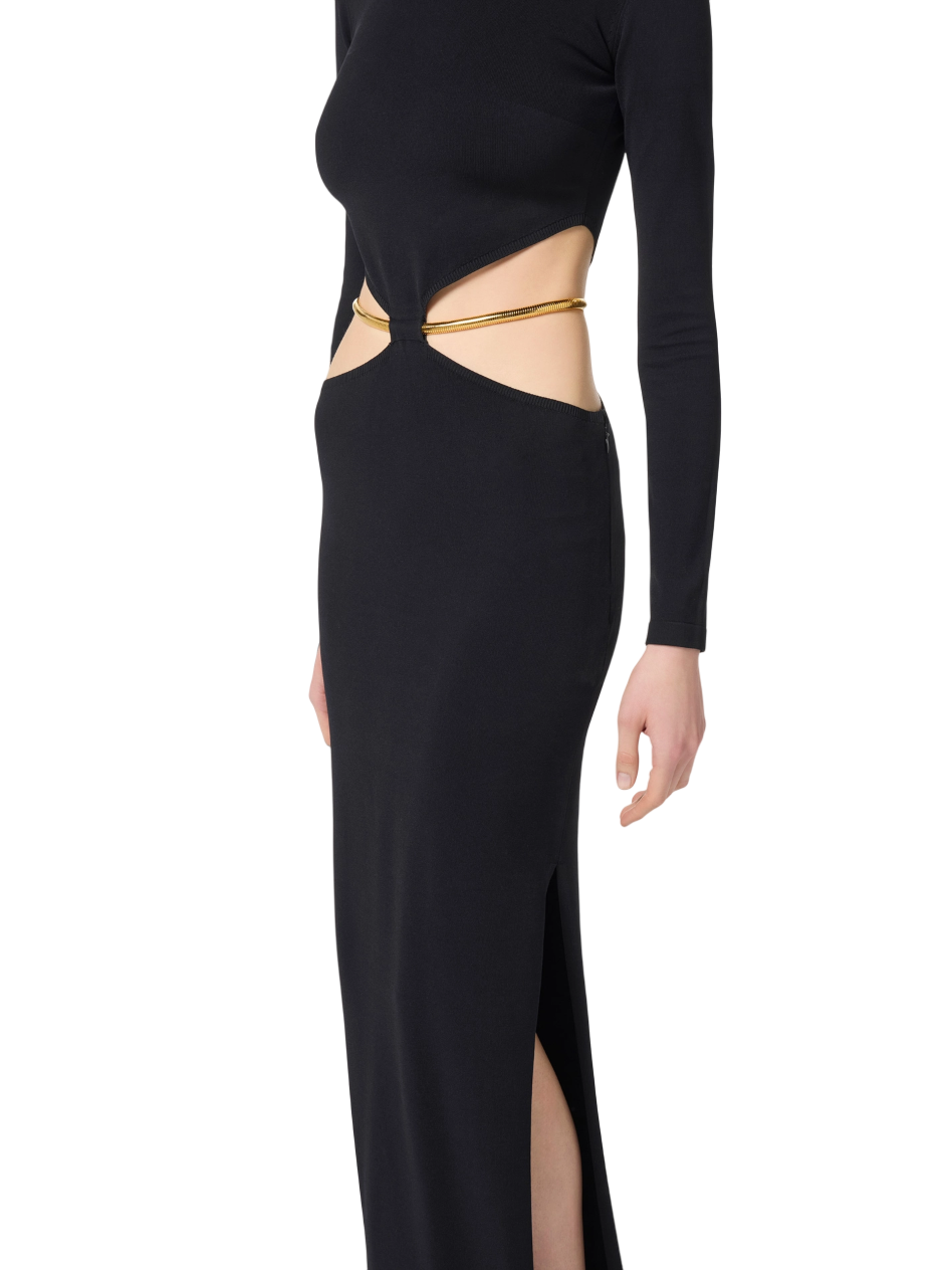 Elisabetta Franchi abito Red Carpet con cut out nero AM24S56E2 110 ELISABETTA FRANCHI