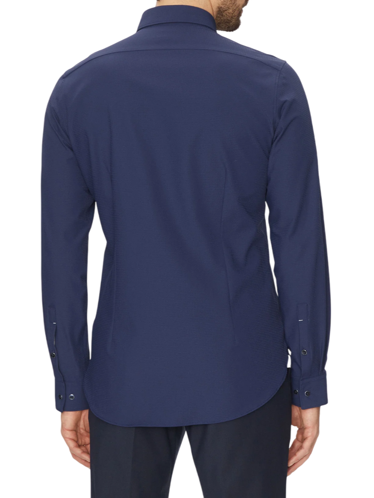 Michael Kors camicia manica lunga Perfermance in micro fantasia blu MK0DS01531 M411 MICHAEL KORS